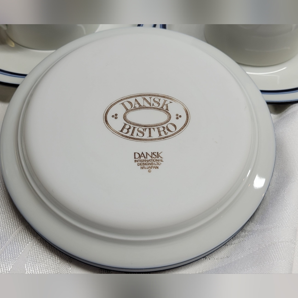 Dansk Bistro White and Blue Dinnerware Set - Picture 5 of 5